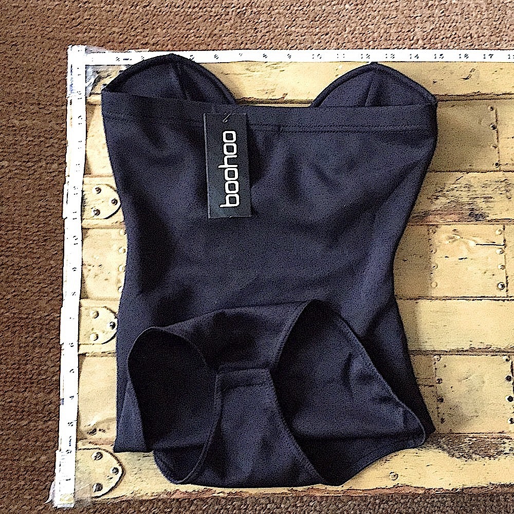 NWT ASOS BOOHOO SEXY BLACK BODYSUIT COSPLAY PLUNGE NECK BODYCON COSTUME 6 US S - Picture 12 of 14